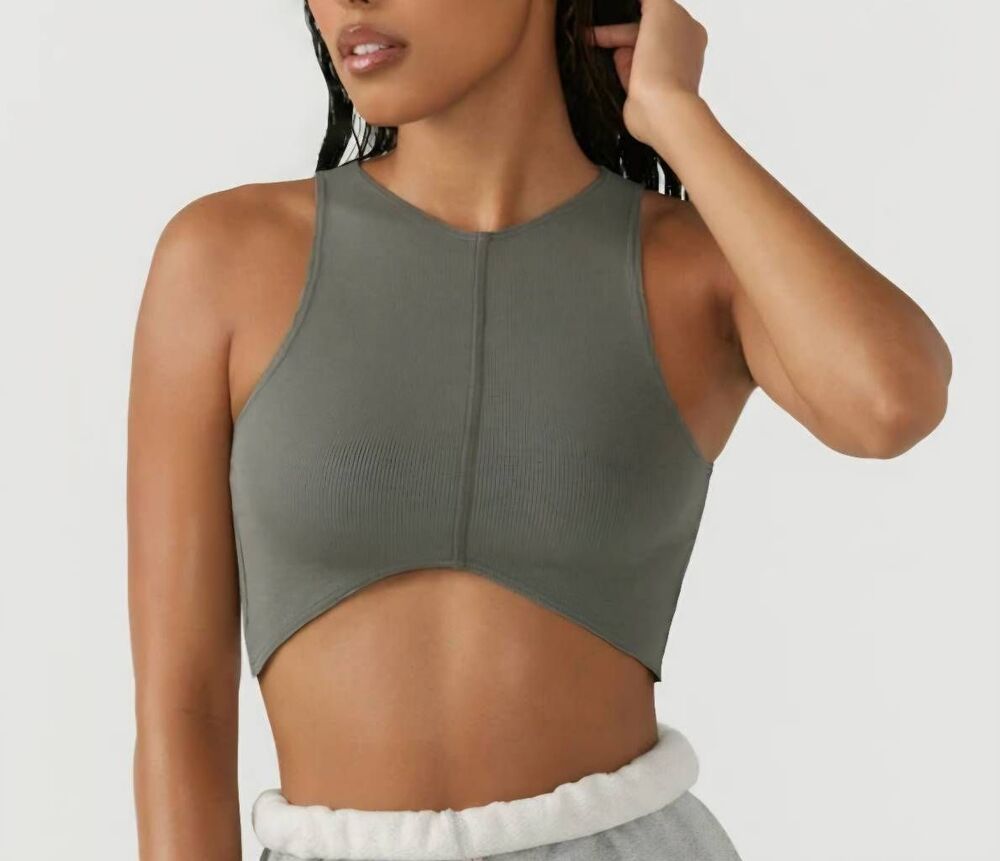 NWT JOAH BROWN: CURVE CROP TANK summit flex ribbed sz M/L